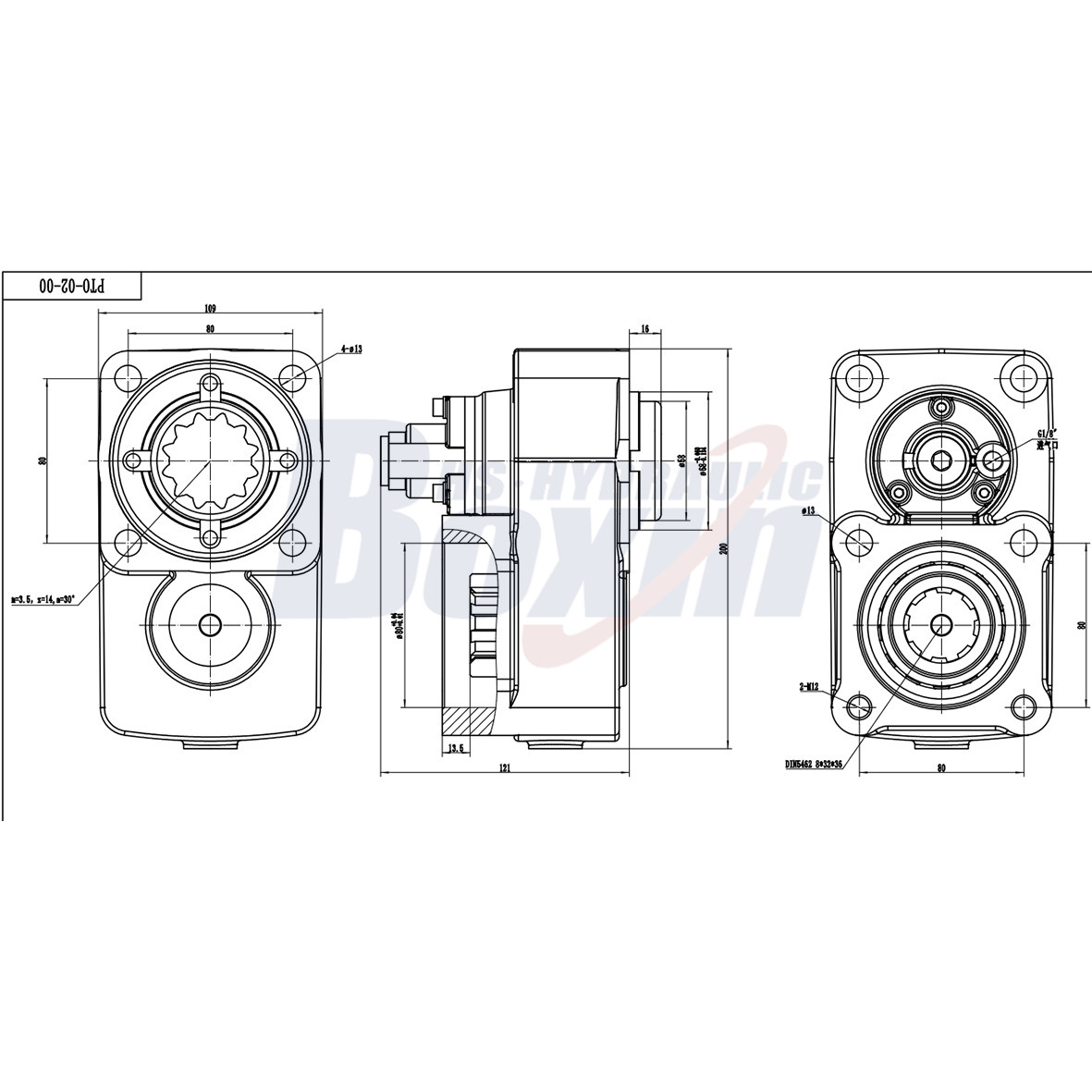 PTO-02 284 牛米 1:1.2 取力器 drawing image